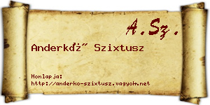 Anderkó Szixtusz névjegykártya
